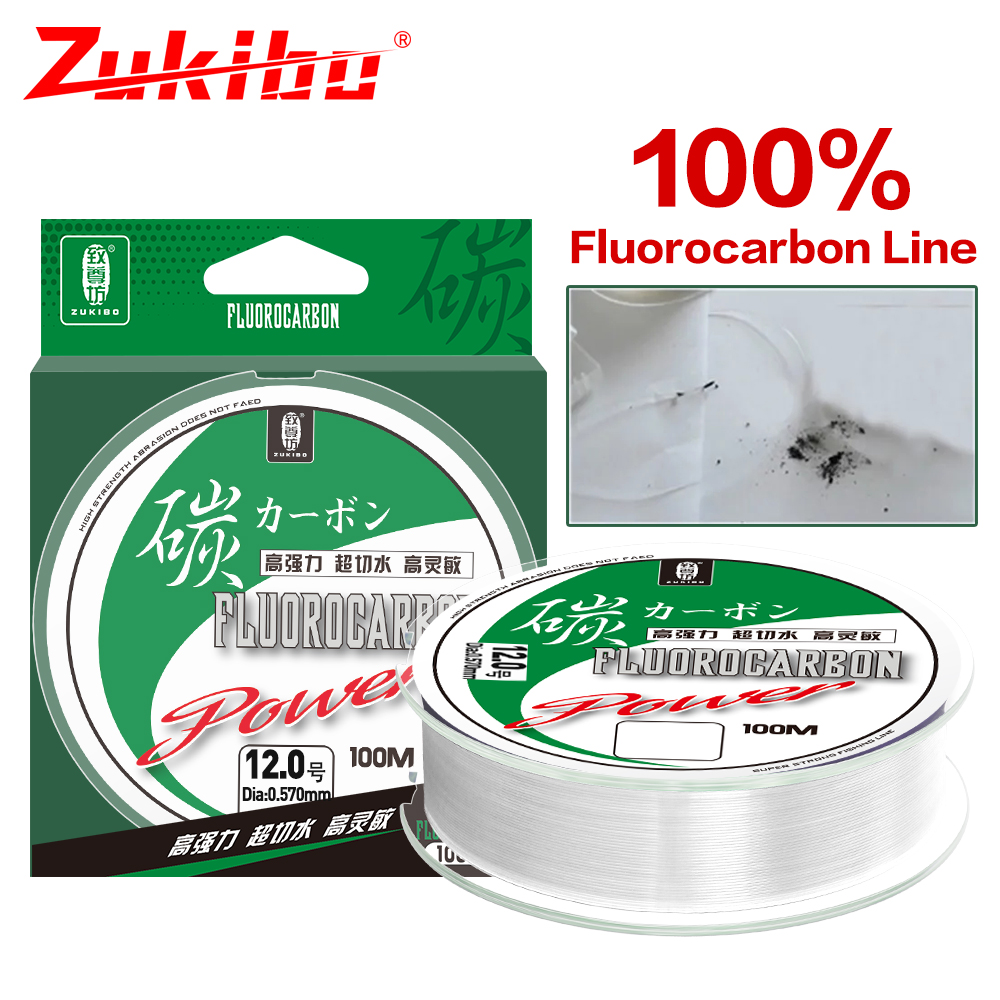 ZUKIBO-خط صيد سمك الشبوط أحادي - مراجعة Fluorocarbon Line وسعره